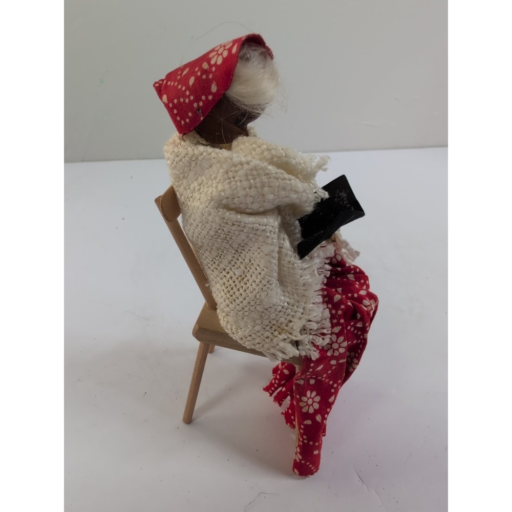 Vintage  Character Doll Figure Sligo Woman‎ Handmade In Chair Reading A Book